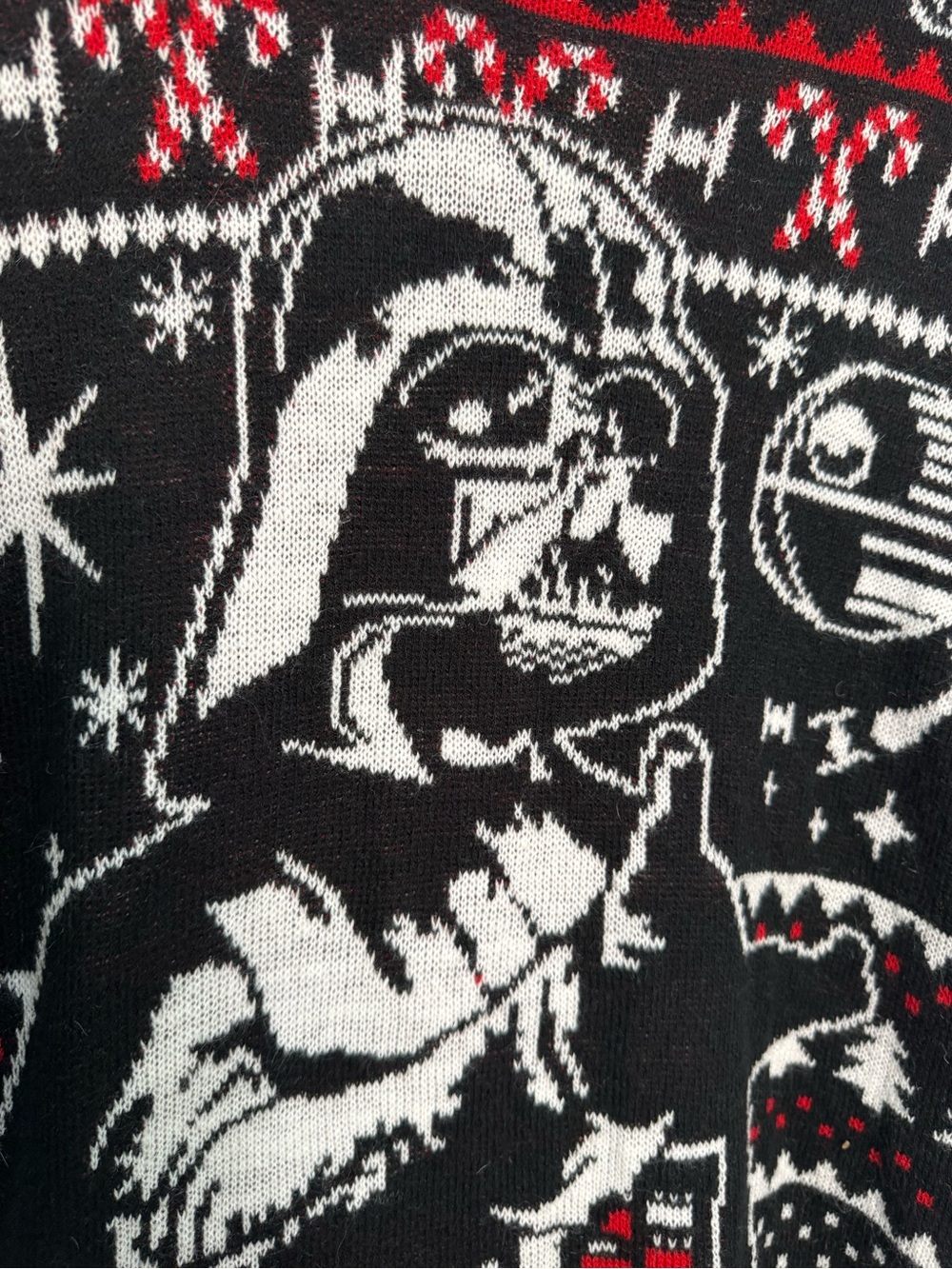 Star Wars Darth Vader Ugly Christmas Sweater Men M Black Red Stormtrooper - Picture 4 of 5